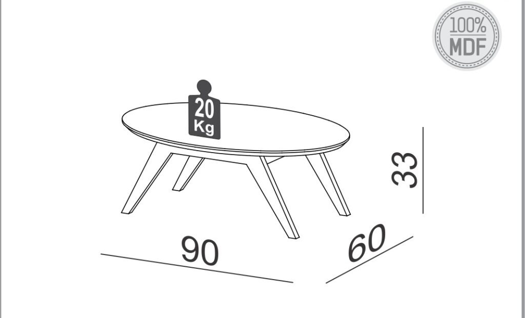 MESA DE CENTRO OVAL Mueblestogo