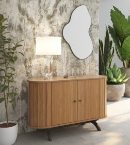 CA0201 CREDENZA-BUFFET CURVO 130 CM FREIJO/ NEGRO MATE