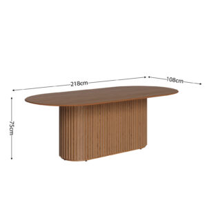 MESA LIVING 2.20 TAMPO LAMINADO OVAL CINAMON - Imagen 2
