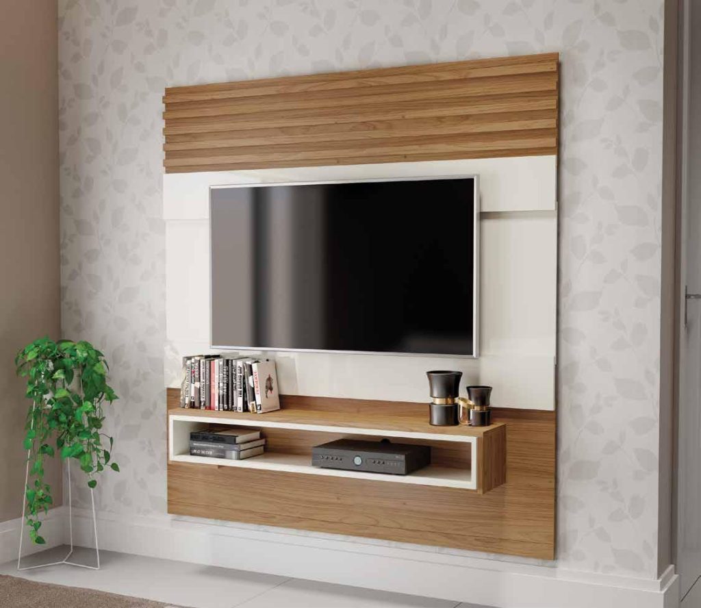 CENTRO ENT-PANEL 140CM- BLANCO HUESO/ FREIJO