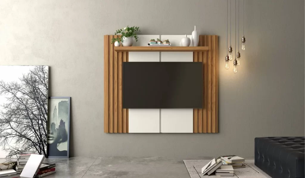 CENTRO ENT PANEL 140 CM OFF WHITE/ FREIJO