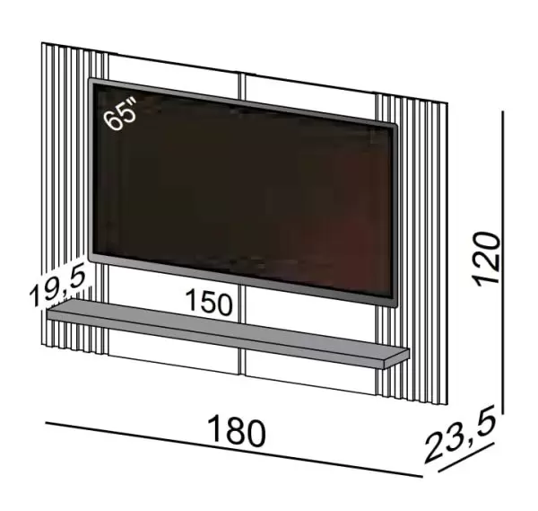 PANEL 180CM  OFF WHITE / FREIJO - Imagen 2