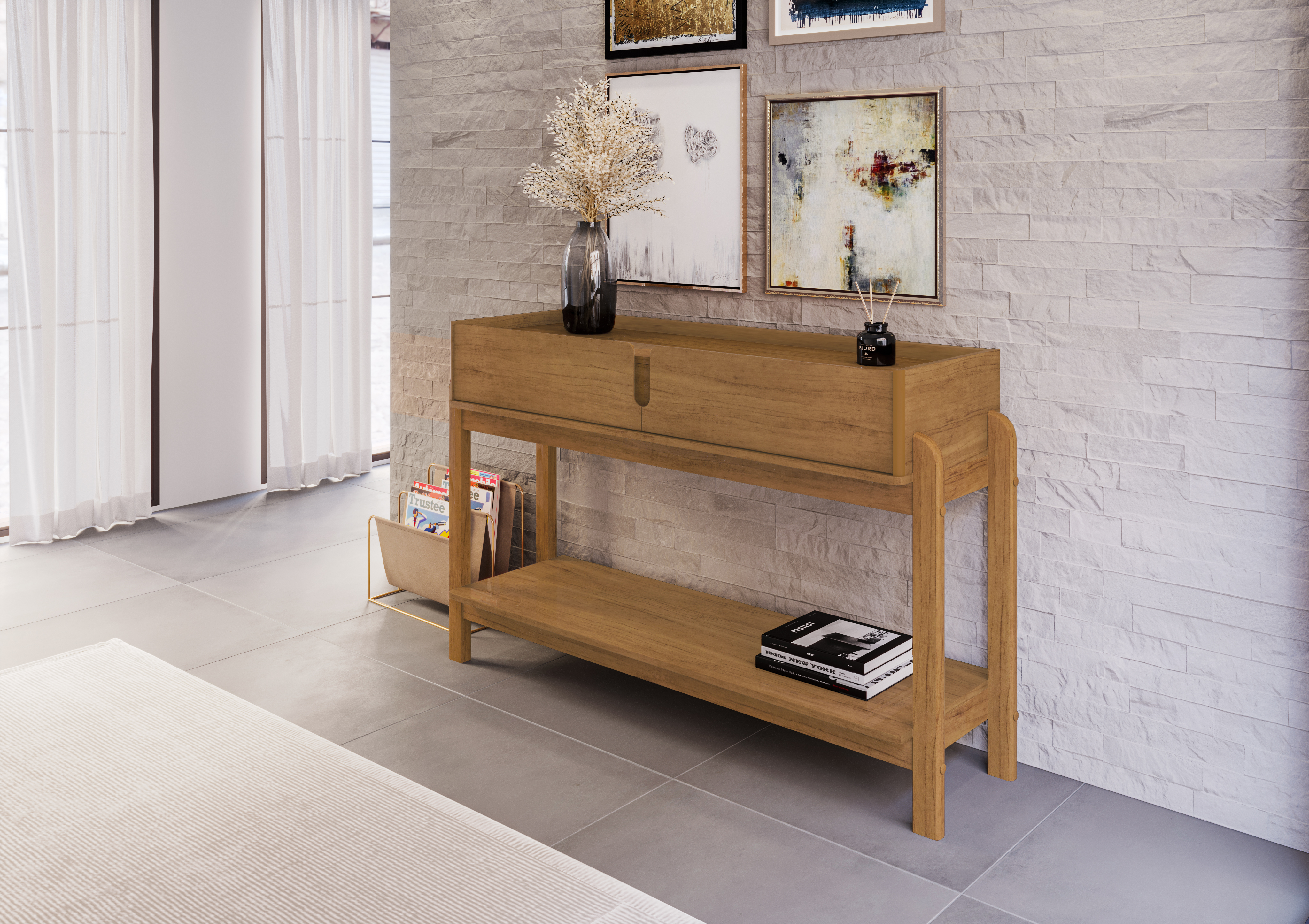 REPISA LIZZ CON 2 GAVETAS CEDAR