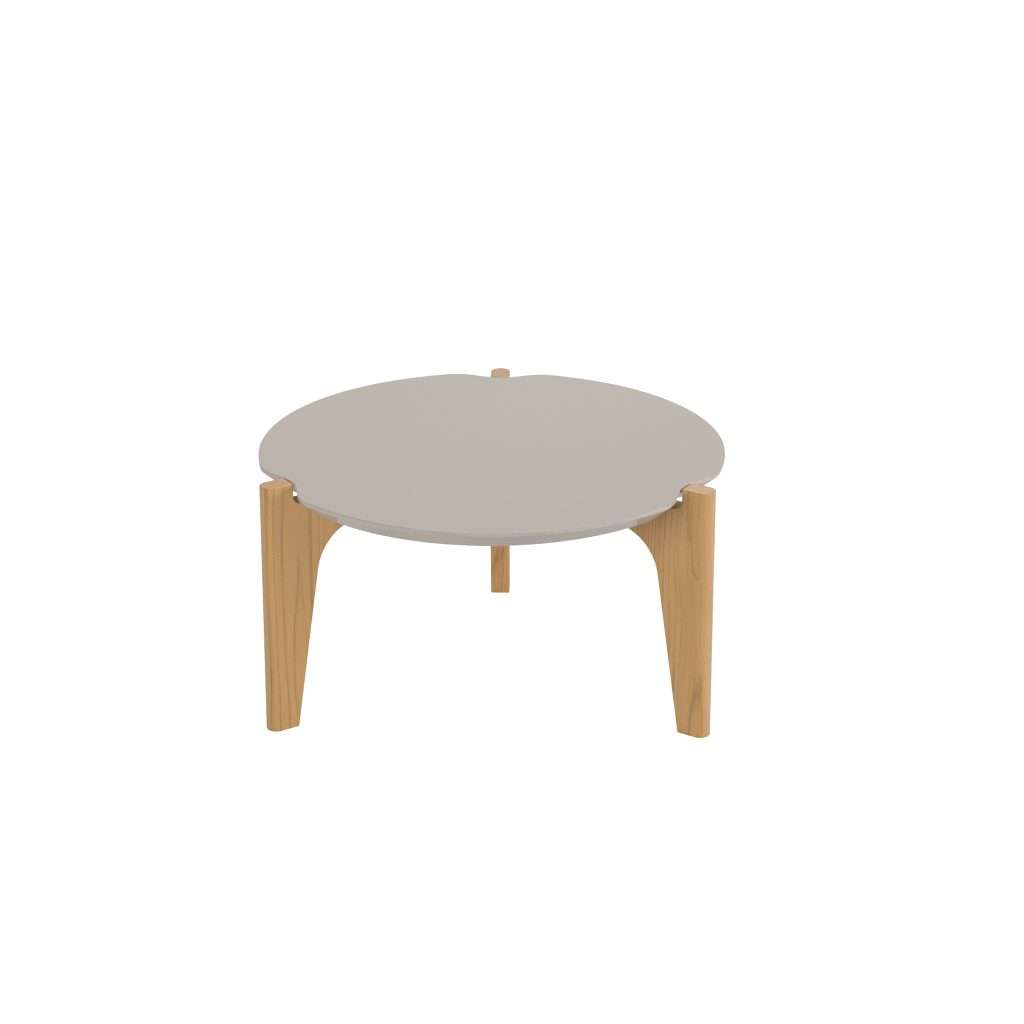 MESA DE CENTRO FLORIDA 0.55 (PATAS DE NADERA SOLIDA) PEARL OFF WHITE/ FRE...