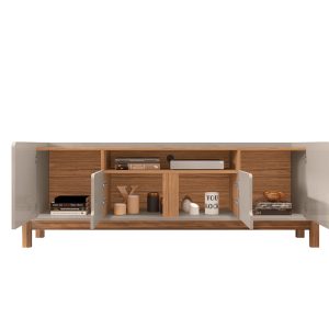 RACK LIZZ 170CM 60″ 4 PUERTAS OFF WHITE HIGH GLOSS/CEDAR