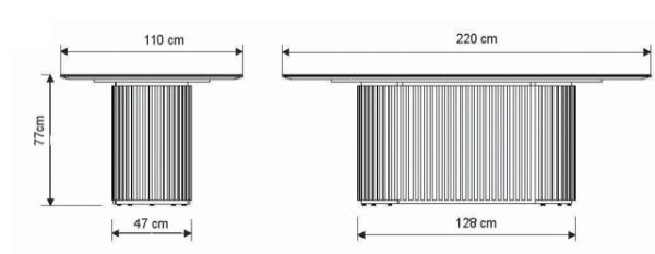MESA LIVING 2.2 - VIDRO RETANGULAR OFF WHITE/CINAMOMO - Imagen 2