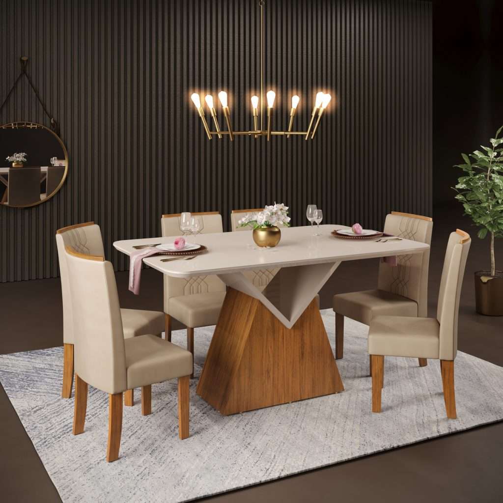 MESA DE COMEDOR ARGO 1360X900X30 FREIJO/OFF WHITE