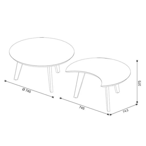 CONJUNTO DE MESA CLASSIC CENTRO LUNA OFF WHITE - Imagen 2