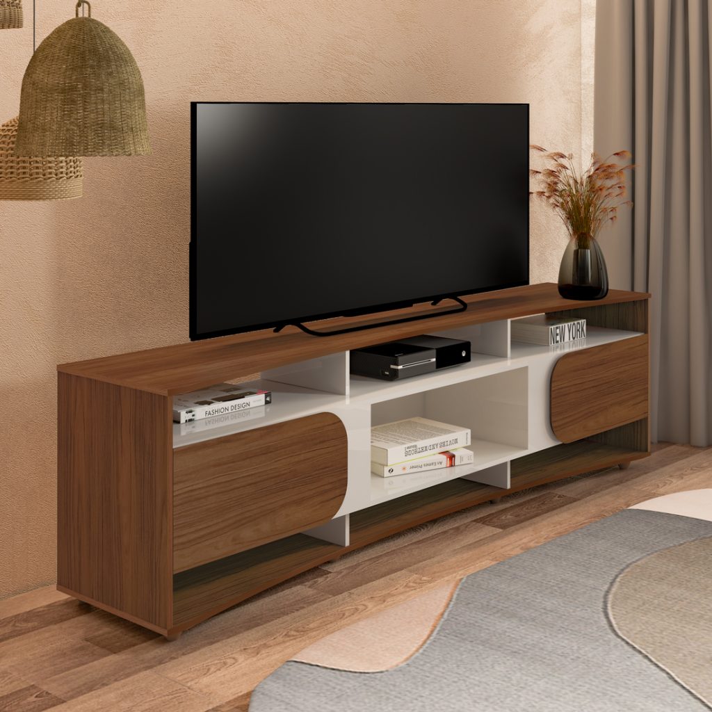 CENTRO ENT RACK ELEGANCE- CEDRO/ OFF WHITE