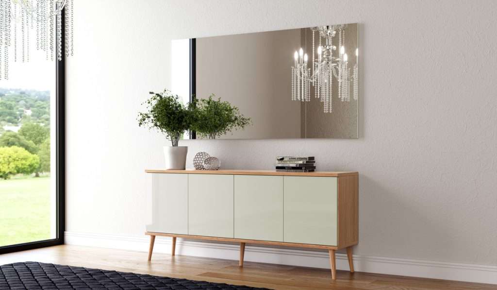 CREDENZA-BUFFET 180CM C/4 PUERTAS- FREIJO/ OFF WHITE