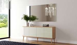 CREDENZA-BUFFET 180CM C/4 PUERTAS- FREIJO/ OFF WHITE