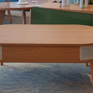 MESA DE CENTRO 90CM - FREIJO / TELA SINTETICA