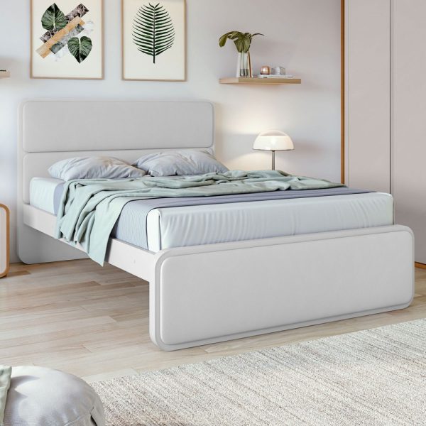 CAMA MATRIMONIO 1,60 LOOP - KORINO BLANCO / BLANCO