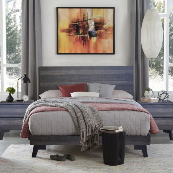 CAMA KING MID CENTURY HDBD & LOW FTBD 6 07-TABLONES DE MADERA GRAFITO