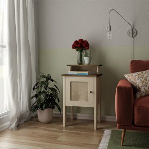 MESA DE APOYO CHARLOTTE PINO/OFF WHITE