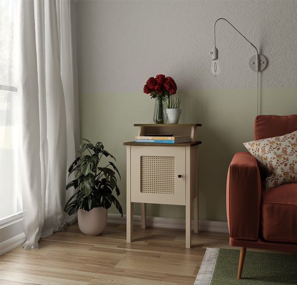 MESA DE APOYO CHARLOTTE PINO/OFF WHITE