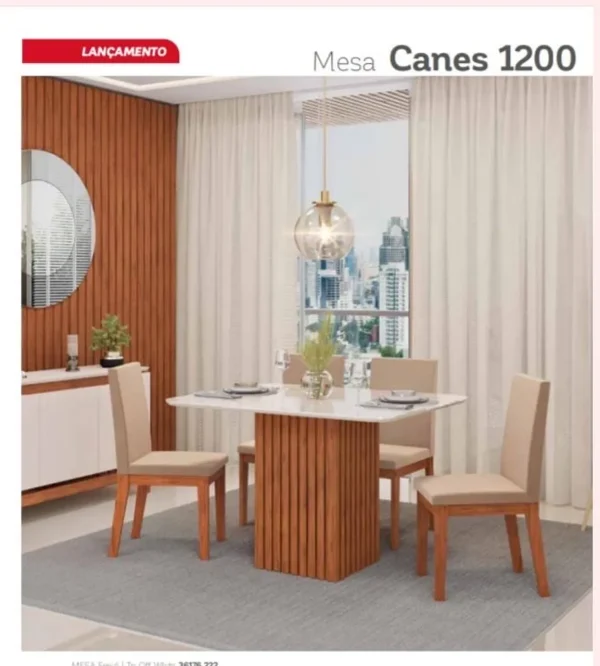 MESA CANES 120 FREIJO/OFF WHITE