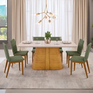 MESA DE COMEDOR RYZE 180X100X3 CEDRO/OFF WHITE