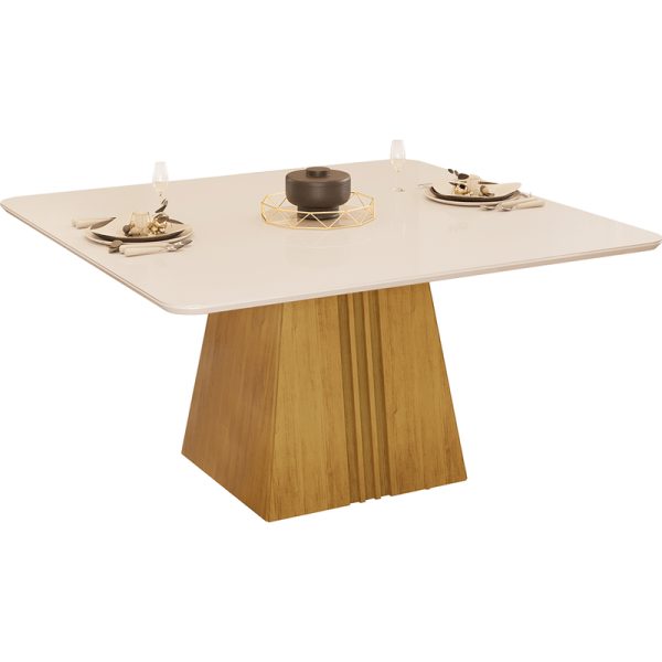 MESA ITALIA  600 CURVO 1360X136X30 CEDRO/ OFF WHITE