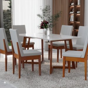 JUEGO DE COMEDOR CALIFORNIA 1.70 CARAMELO CON SILLA DAKOTA