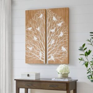 CUADRO DECORATIVO HOME DECORATORS COLLETION WOODEN TREE WITH BIRDS WA...