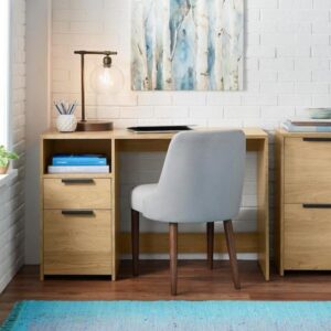 ESCRITORIO STY LE WELL BRAXTEN 47 IN RECTANGULAR LIGHT OAK BROWN FINI...