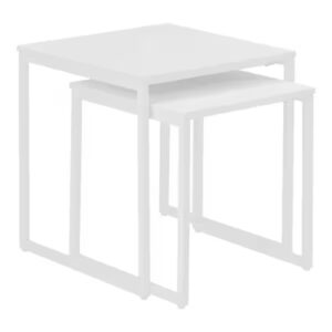 MESA DE CENTRO STYLE WELL DONNELLY WHITE NESTING TABLES WITH WHITE WO...