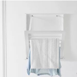 ESTANTE DE PARED PLEGABLE PARA LAVANDERIA MADERA BLANCA - Imagen 4