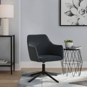 BUTACAS STYLE WELL HESTON CHARCOAL GRAY UPHOLSTERED ACCENT CHAIR
