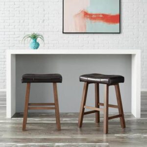 BANQUETAS STYLEWELL BACKLESS SADDLE SEAT FAUX LEATHER UPHOLSTEDES COU...