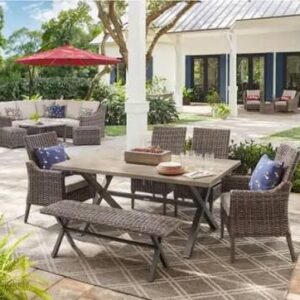 SET DE EXTERIOR ROCK CLIFF 6 PIECES OUTDOOR PATIO DINING SET
