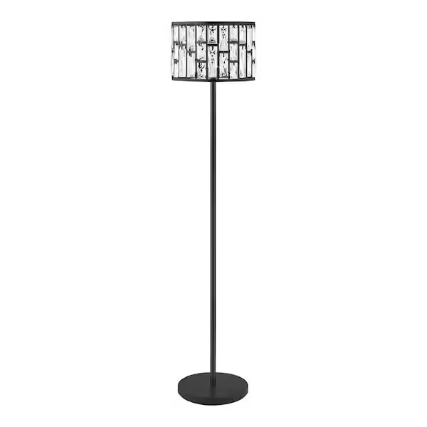 LAMPARA DE PIE ESTANDAR KRISTELLA DE 57 PULG EN CRISTAL NEGRO