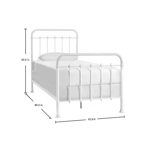 CAMA TWIN XL METAL BLANCO - Imagen 2