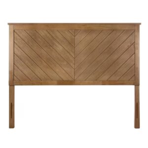 ESPALDAR STYLEWELL FERGUS PATINA WOOD FINISH QUEEN SIZE CHEVRON SLAT HEADBOARD