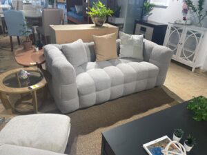 SOFA 3 PLAZAS PELUCHE GRIS