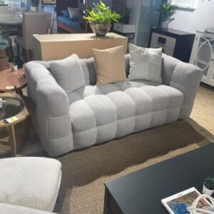 SOFA 3 PLAZAS PELUCHE GRIS
