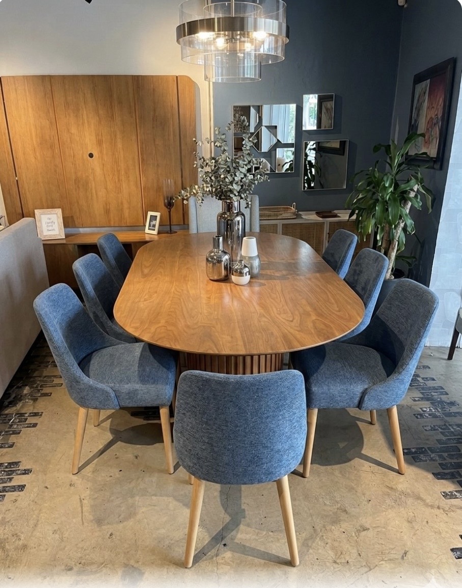 JUEGO DE COMEDOR OVALADO LIVING CON 8 SILLAS STYLEWELL