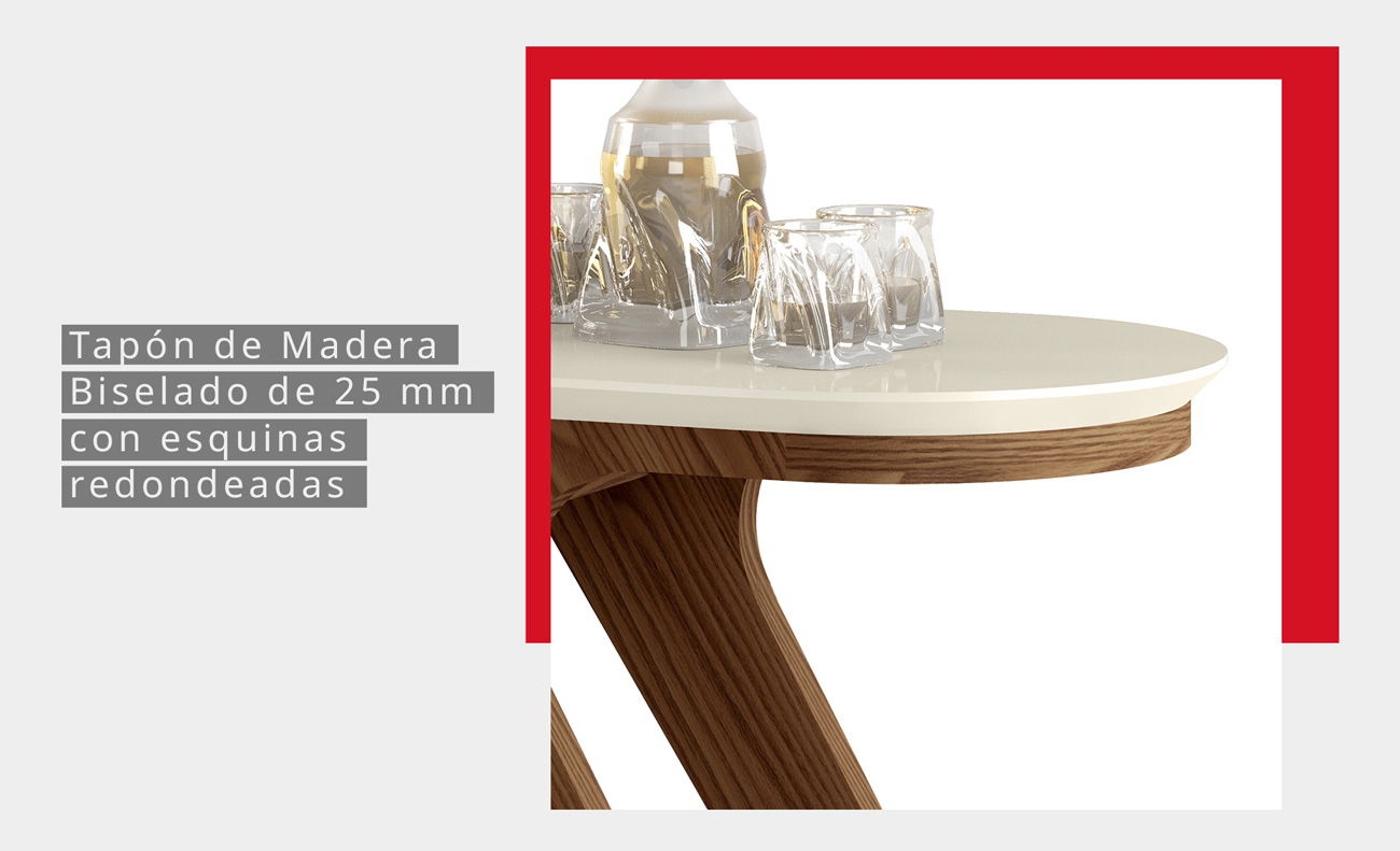 APARADOR DORIS RUSTICO MALBEC/OFF WHITE