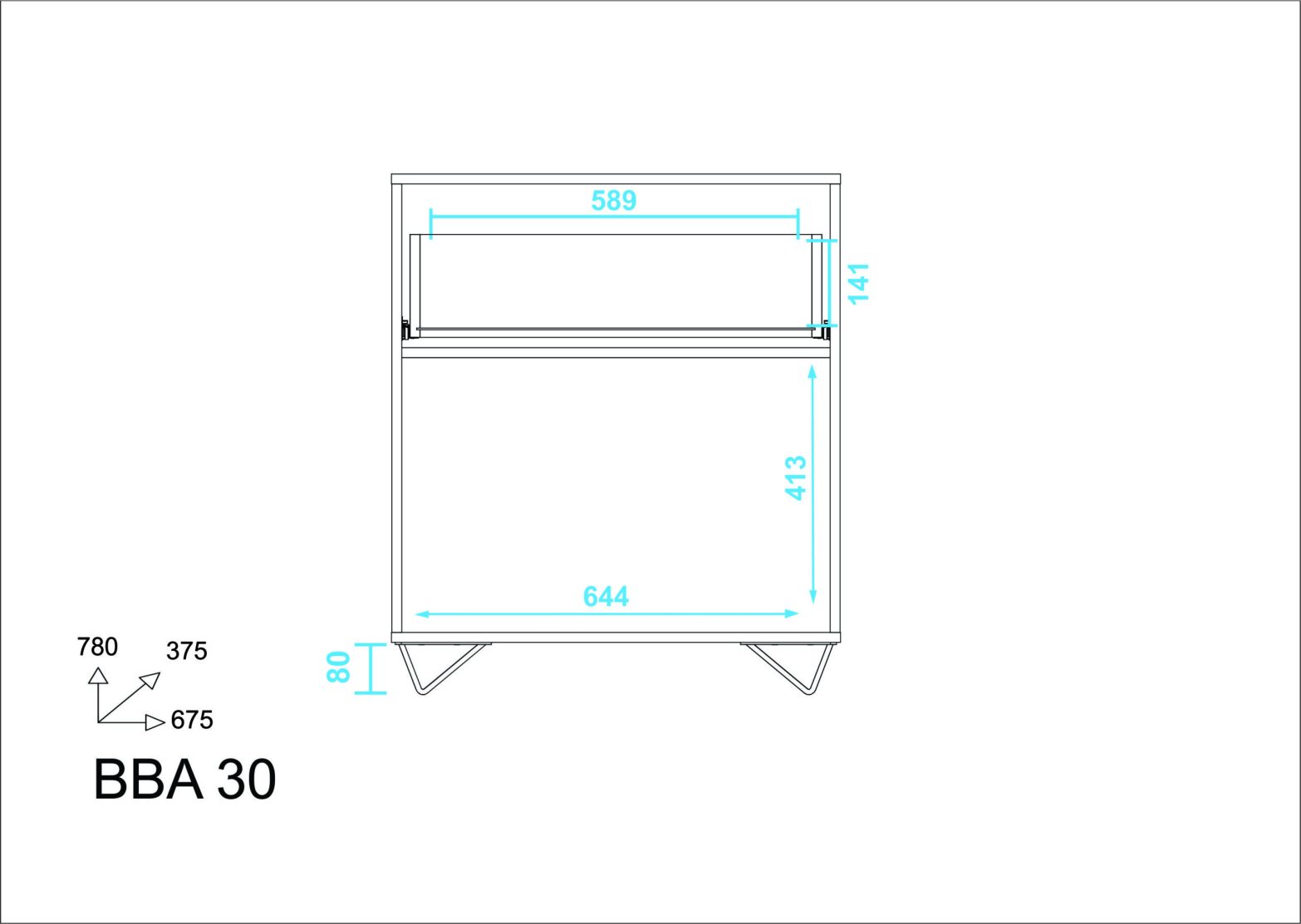 APARADOR BLANCO/PIES NEGROS