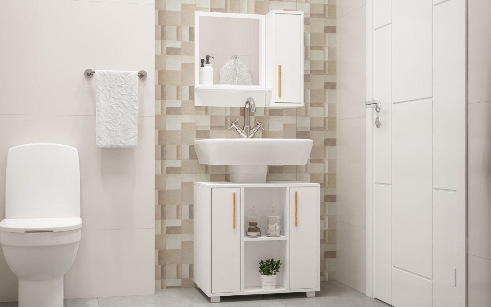 ARMARIO P/BAÑO 02PTS BLANCO